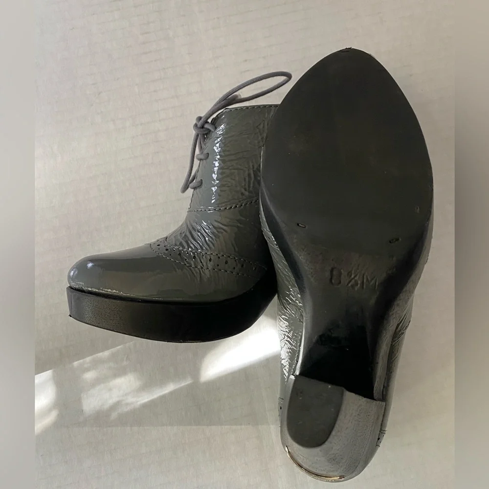 Micheal Micheal Kors grey patent leather lace up platform spectators - Picture 7 of 15